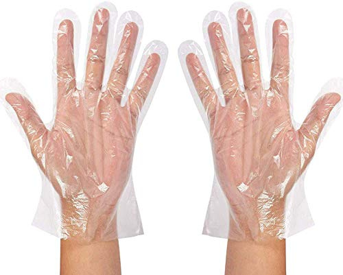 H HANSEL HOME Transparente Einweghandschuhe aus Kunststoff, Virenschutz, Handschuhe zum Kochen im Grill, für zu Hause, im Bad, Hygienehandschuhe für die Küchenreinigung (100 Handschuhen)