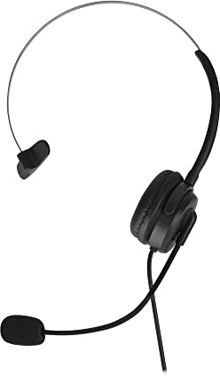 Xqisit Mono - Auriculares con Cable y micrófono, Color Negro