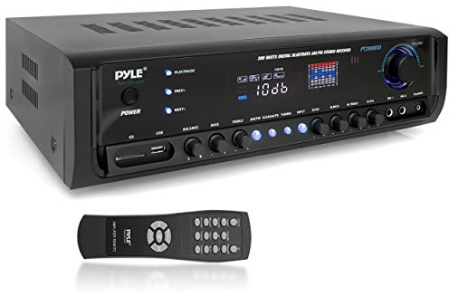 Pyle Wireless Bluetooth Home Amplifier- Connectivity Power Off Distant Devices, Input/Output Devices, Connectors/Jacks, Sound System Controls for Audio/Radio & Display Design - PT390BTU.3