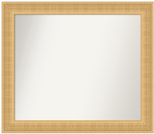 Amanti Art Gold Bathroom Mirror for Over Sink, 33x38 Custom Made Trellis Gold Rectangle Vanity Mirror, Large Traditional Wood Frame, Hangs Horizonally and Vertically, Wall Decor