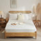 Luofanfei Weiße Muslin Baumwolle Spannbettlaken 180x200cm Weiß Boxspringbett Frottee Topper Weich Uni Atmungsaktiv Bettlaken für Hohe Matratze bis 25-30 cm