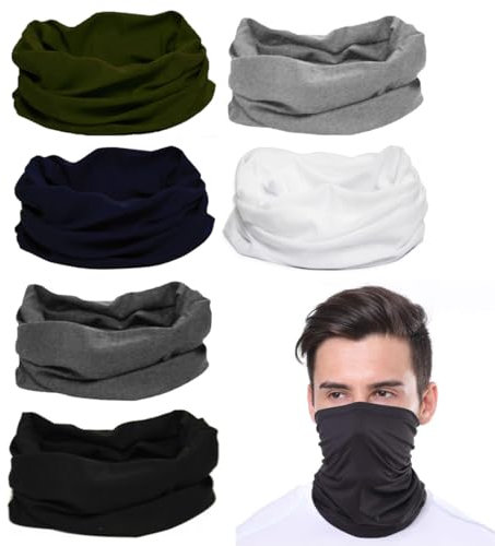 HABNI 6 Stück Nahtlose Bandanas Multifunktionstuch Schal, Multifunktionstuch Damen, Elastiche Multifunktion Stirnband, Schlauchschal Damen, Residenz Für Yoga Laufen Wandern Radfahren Motorradfahren