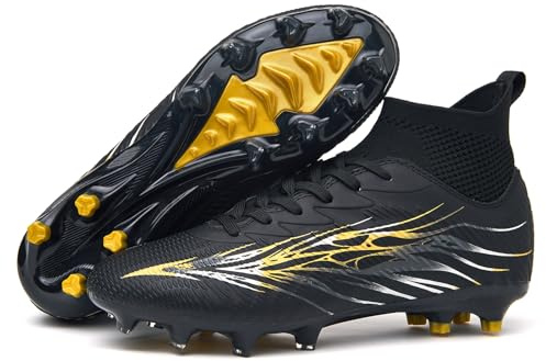 Up run Football Cleats for Men Women High Top Soccer Shoes FG Long Spikes Football Shoes Adult Lightweight Outdoor Professional Athletic Training