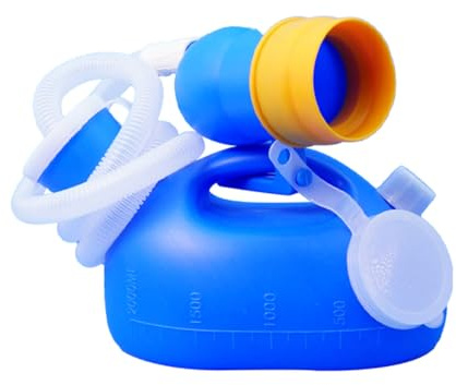 Younuoda Portable Urinals for Men 2000mL/67oz Men Urinal Bottle with 1.6m/63in Long Leak Proof Hose & Soft Silicone Funnel