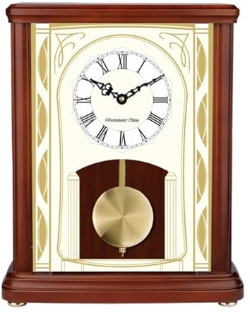 TOTIKI Orologio da Camino Orologio da Tavolo in Legno massello in Stile Europeo Soggiorno in Ornamenti antichi retrò Salotto