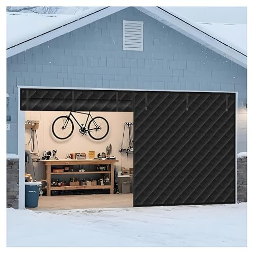 2,4/3,0/4,0/4,6/4,9 m garageportsisoleringskit, magnetisk garagedörrsskydd, förtjockad bomullstermo for vinter och sommar, väderbeständig, vindtät(svart,3.0x2.1M/10x7FT)