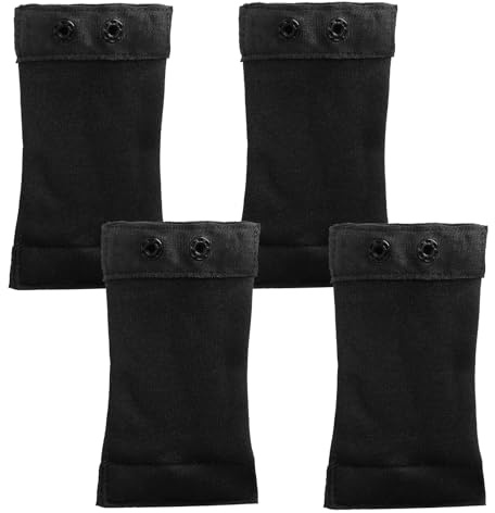 4 Piezas Body de Mujer con Diseño Alargado, Suave y Cómodo, con Cierres a Presión Extensor para Body Mujer con 2 Botones a Presión de Plástico Compatible con Shapewear Body Negro Body Mujer Manga
