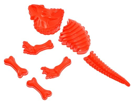 Veemoon Moule à Sable Dinosaure en Plastique Rouge pour Garçon et Filles Jeu de Plage Créatif et Éducatif de Sable pour Garçons et Filles Activités Estivales