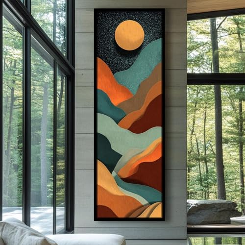 XBTYKPB Tela artistica da parete alta e sottile, dipinto lungo e stretto, stampe di poster verticali, tela artistica incorniciata per uffici, corridoi o stanze (35x105 cm/senza cornice)