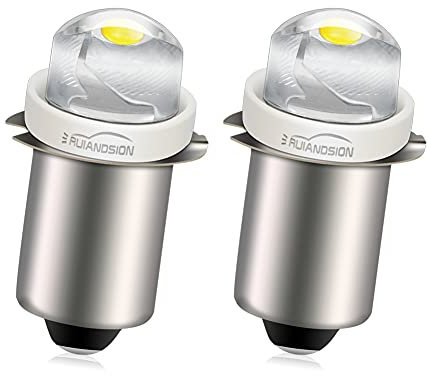 Ruiandsion 2pcs P13.5S LED Bulbs 6V 0.5W White 6000K LED Light Bulb Torch Light Flashlight,Non-Polar fit Both Negative Earth and Positive Earth