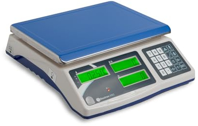 Balanza Cuenta piezas Baxtran, 30Kg, 15Kg, 6Kg y 3Kg, Plato de acero inoxidable 29x23cm, Pantalla LCD retroiluminada, Batería recargable, Gris