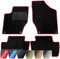 moto-MOLTICO Fußmatten Auto - Velours Autoteppiche passend für Peugeot 107 Citroen C1 (2005-2014) - 4-teiliges Set - Schwarze Automatten mit Roten Ziernähten