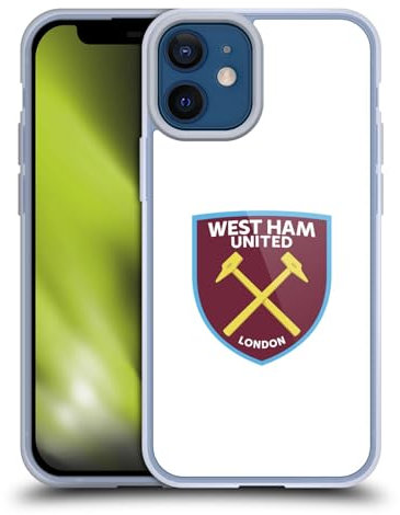 Head Case Designs Officially Licensed West Ham United FC Full Colour White Crest Gel Case [Military Grade Protection] Compatible with Apple iPhone 12 Mini and Compatible with MagSafe