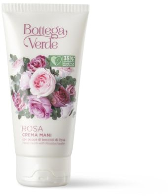 Bottega Verde - Rosa, Crema Mani, 75 ml, con Acqua di Boccioli di Rosa, Idratante, Emolliente, per Tutti i Tipi di Pelle