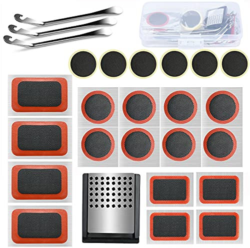 26 teiliges Fahrrad -Flickzeug,praktisches Fahrrad Reparatur Set Ohne Vulkanisierungsflüssigkeit für unterwegs - Reifenflickzeug und Reifenreparaturset - Fahrradflickzeug für Notfälle