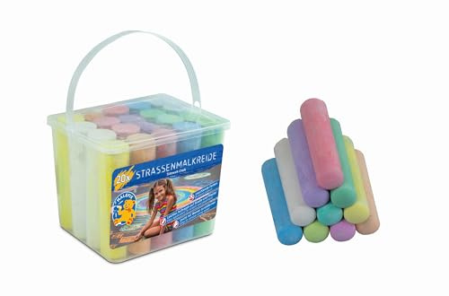 Pustefix Malefix Street Painting Chalk | Pack of 20 | Painting Chalk for Children and Adults | Variety of Colours | Bright and Strong | Water-Soluble | For Street and Yard
