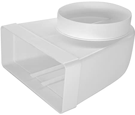 Steinberg14 Diameter 150 mm - 220 x 90 mm Diverter Piece 90° Channel Square on Round Pipe/Channel Connector