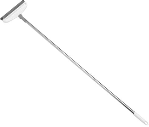 PRETYZOOM Brosse à Récurer Balayeuse De Robuste Ensemble De Porte-poussière sur Pied Brosse à 2 en 1 Balai Balayeur De Sol Faire Tourner Brosse à Carreaux Plastique Blanche Longue Poignée