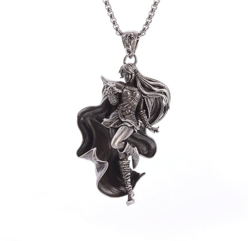 GZHENGZG Collares de hombre y joyería de mujer Collar con collar para un par de chicas de pelo largo Anime de dibujos animados clásicos, regalo de joyería callejera de moda Hip Hop