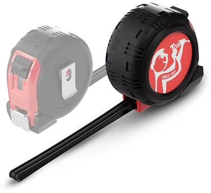 TOX Mètre ruban 5m, boîtier ABS antichoc, revêtement en caoutchouc antidérapant, clip ceinture, dragonne, blocage et retour inclus, classe de précision II, 1 pièce, réf. 09790013