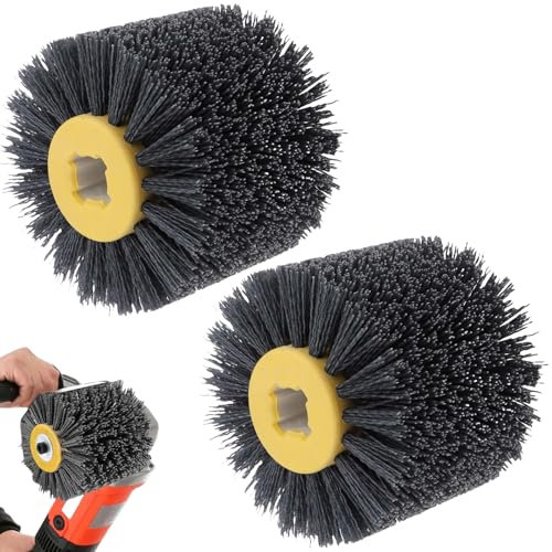 Behogan Spazzole Abrasive: 2 Spazzole Abrasive 80 Grana, Spazzola In Nylon Per Una Levigatura Uniforme, Ideale Per Levigatura Umida E Secca, Adatta Per Legno, Metallo E Plastica (120x100mm, Grigio)
