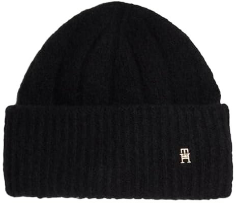 Tommy Hilfiger Cashmere Damenmütze, Schwarz, Schwarz , One size
