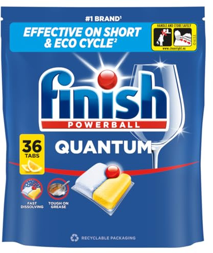 Finish Quantum All In One Dishwashing Tablets Lemon, Pack of 36