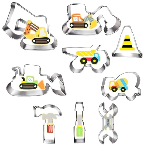 Keksausstecher-Set 9 Stück Bagger Keksausstecher Ausstechformen-Set Ausstechformen kinder Plätzchen Ausstecher für Kinder Geburtstag Party