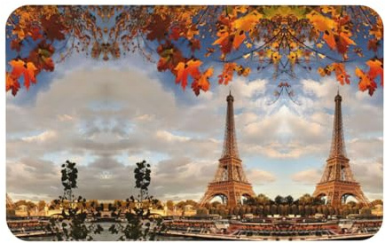 Fgwaauh Alfombrilla de ducha de tierra de diatomeas de la Torre Eiffel, antideslizante, superabsorbente, de secado rápido, alfombrilla de baño