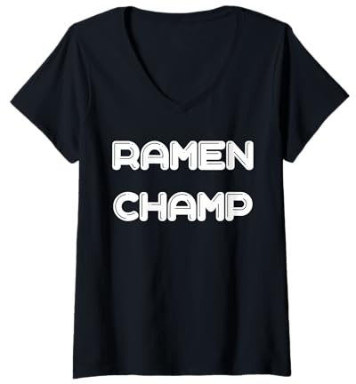 Mujer Comedor de Sopa de Fideos Ramen Champ Camiseta Cuello V