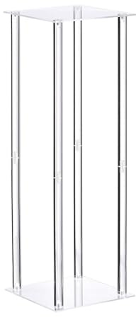 Homyl Supporto per Fiori Acrilico Trasparente Colonna Vaso Espositore Decorativo Moderno Geometrico Elegante Da Tavolo Adatto a Matrimonio Festa di Complean, 60 Cm