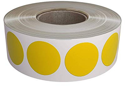 Rond Cercle Dots Stickers Rouleaux d'étiquettes en couleurs assorties de 1.9 cm - étiquette Autocollant pour l'Inventaire d'étiquetage 19 mm - Adhésif permanent par Royal Vert 1050 jaune