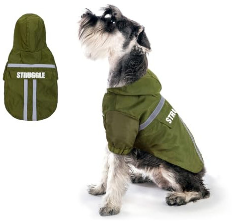 PETCUTE Hunde Regenmantel Regenjacke Hund mit Bauchschutz Dackel Regenmantel füR Kleine GroßE Hunde Leichter Verstaubarer Kapuzen Hunde Regenmantel Poncho Wasserdicht Atmungsaktive