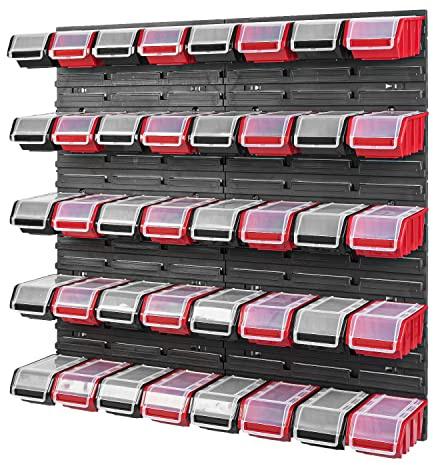 PAFEN Boîte empilable murale - 772 x 780 mm - Système de rangement 40 boîtes avec couvercle - étagère