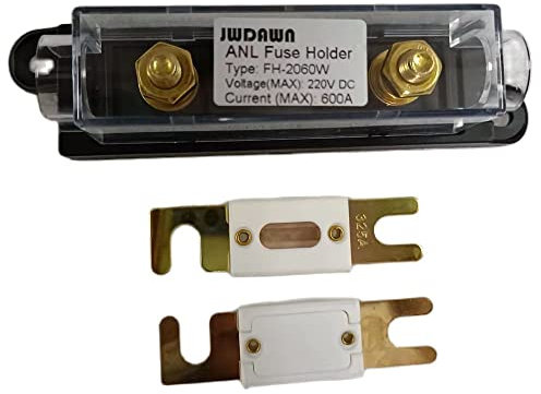 JWDAWN ANL-Sicherungshalter + 2 Keramik-Bolzen ANL-Sicherung, 325 A, 325 A, für Golfwagen, Industriefahrzeuge, Materialhandhabung, LKW, Gabelstapler, Scherenhebebühne, Antennenplattform, Kehrmaschine,