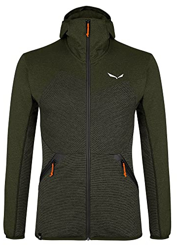 SALEWA Puez Melange PL Felpa con Cappuccio M, Olive Scuro melange/0910, S Uomo
