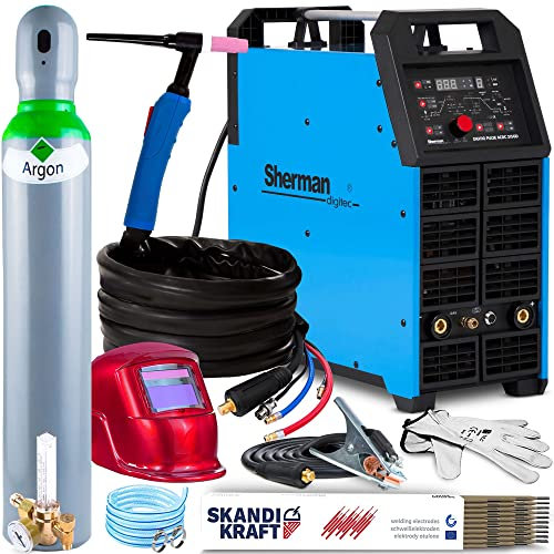 Sherman DIGITIG 315 GD AC/DC 400V - Profi 315A WIG Schweißgerät AC DC Puls - PWM-Technologie: Pulsweitenmodulation - HF-Zündung Inverter WIG Puls Schweißgerät - Set:ProfessionalPlus