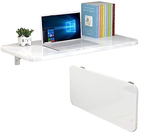 NUACOS Mesa Plegable de Pared - Escritorio Abatible de Madera para Comedor, Casa, Oficina y Cocina - 50x40cm