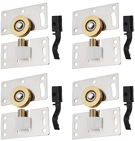 EMSea Lot de 4 roulettes de porte coulissante en acier inoxydable pour armoires, armoires, fenêtres, quincaillerie de meubles