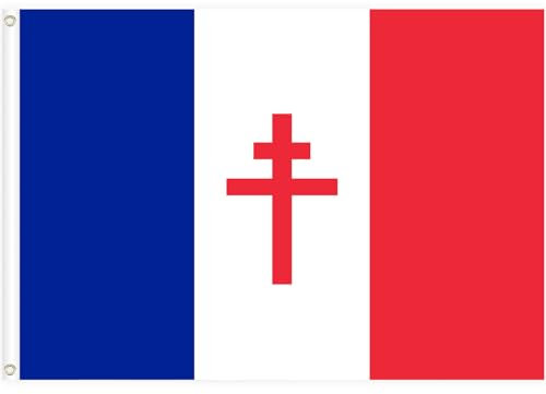 Drapeau France Libre Grand Drapeau France Libre 1940-1944-Drapeau Français150x90 cm/5x3 ft Parade Décoration Fête Célébration Coupe du Monde
