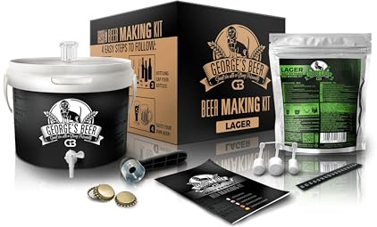 Beer & Wine - Kit Fermentazione George's Beer 5l - Birra Artigianale Fatta in Casa - Kit Malto Fermentazione - Kit per Produzione di Birra - Idea Regalo (Kit con Malto Lager)