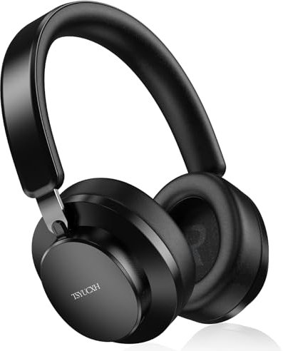 Casque supra-auriculaire Bluetooth sans fil avec suppression du bruit et microphone, 65 heures d'autonomie, appels clairs, confortable