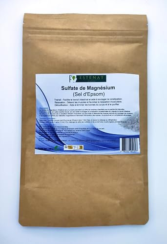 ESTENAT Sulfato de magnesio (Sal de Epsom) 150G - Suplemento dietético en polvo - 60 dosis diarias - Esténat