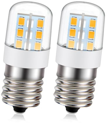 Ruiandsion Luci LED per Frigorifero E17 AC85-265V Bianco Caldo Chip LED 2835 24SMD Lampadina a Base Intermedia E17 per Lampada Lava Persiana Vetrine da Collezione Confezione da 2