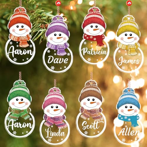 iDIY Bola de Navidad Personalizada, Bolas Navidad Personalizadas 10cm, Adorno Navidad Personalizado de Muñeco de Nieve de Acrílico, Bolas Árbol de Navidad Personalizadas