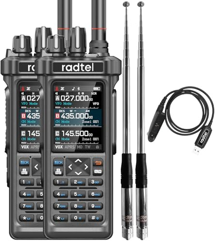 Radioaficionado Radtel RT-950 Pro, GPS/APRS, walkie-Talkie de 10 W, Radio portátil de Largo Alcance, Am/FM/CB/SW, Bluetooth (con Antena*2, Cable de programación)