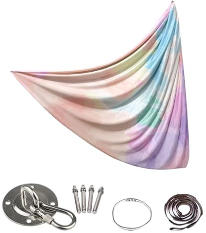 Air Silke – luft-yogahängmatta 280 x 150 cm, bra stretchkamrat | lätt sensorisk stretchhängmatta med mjukt men stödjande tyg, yogagunga för muskelnivåer
