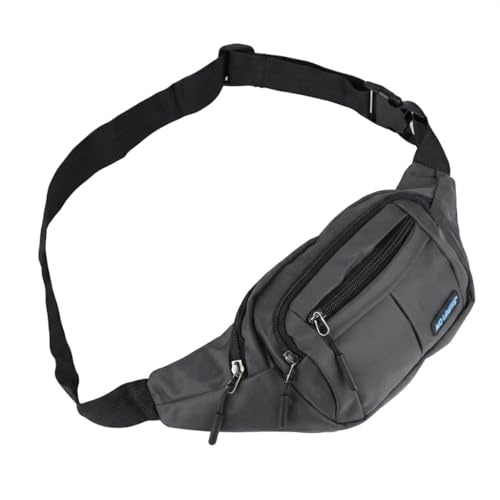 No Limits Sac Banane Homme Sportif - Tissu Anti-Rayures, 4 Poches Zippées, Sangle Ajustable 90 cm, pour Voyage Randonnée Loisirs - Gris