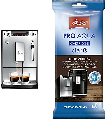 Melitta Caffeo Solo&Milk E953-102 Cafetera Superautomática con Sistema de Leche, Molinillo, 15 Bares + Pro Aqua Cartucho de Filtro Descalcificador, Plastique
