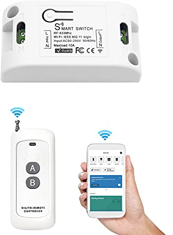 RODOT WiFi Smart Switch - Tuya Smart Home Automation Timer Switch, Compatible with 433Mhz Remote